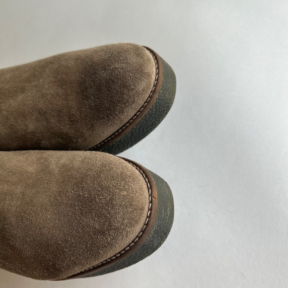 Aquatalia Brown Suede Genuine Leather Rubber Outsole Ankle Wedge Boots size 7.5 - Picture 13 of 16